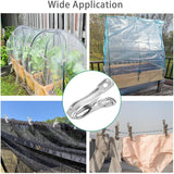 40 Pack Stainless Steel Plant Clips Strong Grip Garden Clamps for Greenhouse Netting Plant Support Greenhouse Accessories