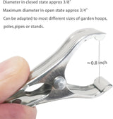 40 Pack Stainless Steel Plant Clips Strong Grip Garden Clamps for Greenhouse Netting Plant Support Greenhouse Accessories