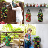 3 Pack Hanging Strawberry Planter Bags with 12 Holes Reusable Felt Grow Bags for Vegetables Herbs Flowers Ideal for Garden Balcony 20x37cm