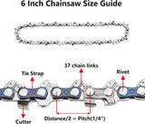6 Inch Mini Chainsaw Chain Replacement 4 PCS Chains for 6 Inch Bar-043" Gauge, 1/4" LP Pitch,Fits Seesii And All Brands Mini Chainsaw Battery Powered Chainsaw and Hand Held Chain Saw(37 Drive Links)