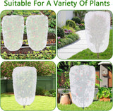 4 Pcs Garden Plant Shade Cover with Drawstring, 5 x 3.3 Ft Garden Shade Sun Protection Plant Covers, White Light Refraction Fruit Tree Sunshade Cloth for Protect Plants from Direct Sunlight