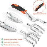 Garden Shovel Garden Hand Trowel, Heavy Duty Hand Shovel with Ergonomic Handle + Garden Tools Set, 8 Piece Gardening Tools Set with Non Slip Ergonomic Handle