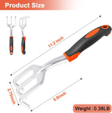 Hand Rake Garden Tool, Heavy Duty Hand Cultivators for Gardening + Garden Tools Set, 8 Piece Gardening Tools Set