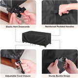 Patio Furniture Covers, Outdoor Furniture Covers Waterproof, Heavy Duty Oxford Patio Table Cover for Outdoor Table, Chair, Sofa, Desk (Black, 108"L x 82"W x 28"H)