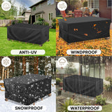 Patio Furniture Covers, Outdoor Furniture Covers Waterproof, Heavy Duty Oxford Patio Table Cover for Outdoor Table, Chair, Sofa, Desk (Black, 108"L x 82"W x 28"H)