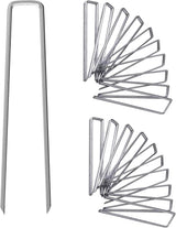 12 Inch Galvanized Garden Landscape Staples Stakes, 25 50 100 PCS Anti-Rust Garden Staples Tent Ground Stakes U-Shaped Landscape Pins for Secure Lawn Fabric, Decoration (25, 12 Inch)