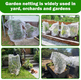 4 Pack Garden Mesh Netting for Plants 2.6x3.3ft - 3.3x4.9ft Insect Bird Netting Pest Barrier Bag with Drawstring 2 Size Fruits Tree Blueberry Bush Netting Cover Bag Protection for Vegetables Tomato