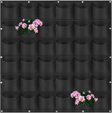 Vertical wall planter, compartments for hanging planters, felt bags, vertical flower pot, plant bag, wall growing bag, garden decoration (black) Black