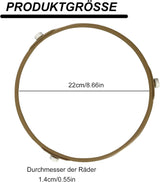 Universal microwave rotating ring - 22cm khaki plastic touch control 50g benchtop defrost, reheat, high, medium, low