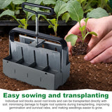 Manual clod crusher, 2 inch ground blocking with sowing tool sets, plant tool set for planting, sowing, growing, greenhouse (8 pieces) M