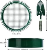 Garden sieve, soil sieve with interchangeable mesh sizes 3, 6, 9 and 12 mm, perfect garden tool for sifting soil, stones and compost.