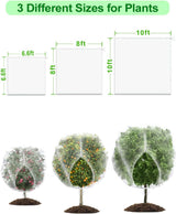 8 x 8ft Large Fruits Tree Netting, Insect Bird Barrier Tree Net with Drawstring and Zipper, Plant Cover Fruit Tree Protection to Prevent Tomato Blueberry Vegetables from Squirrels Birds