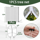 1Pack 10 * 10FT Large Fruit Tree Netting Bags with Zipper and Drawstring, Bird Netting for Blueberry Bushes and Apple Tree, Garden Netting Cover Safeguard Plant from Birds, Pest and Deer