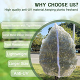 1Pack 10 * 10FT Large Fruit Tree Netting Bags with Zipper and Drawstring, Bird Netting for Blueberry Bushes and Apple Tree, Garden Netting Cover Safeguard Plant from Birds, Pest and Deer
