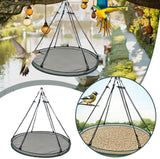 Bird Seed Catcher Tray for Hanging Bird Feeder, Large Outdoor Platform Tray with Adjustable Hanging Hoop, Deep Birdseed Holder for Hummingbird and Bee Feeders in Garden, Lawn, Backyard (L)