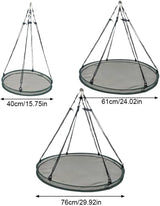 Bird Seed Catcher Tray for Hanging Bird Feeder, Large Outdoor Platform Tray with Adjustable Hanging Hoop, Deep Birdseed Holder for Hummingbird and Bee Feeders in Garden, Lawn, Backyard (L)