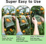 100PCS Fruit Protection Bags with Drawstring, 6x8 Inch Green Organza Produce Bags for Fruit Trees, Mesh Netting for Garden Protection