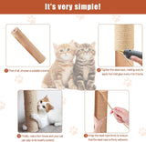 50M Sisal Rope for Cat Scratchers, Cat Scratching Sisal Rope 6mm Natural Jute Hemp Rope, Ideal for Replace Scratching Post, Repair Cat Tree, DIY Projects