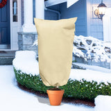 Winter protection shoes for potted plants against frost (2 sets) - 80x120 cm - Winter tent for plants with zip - Suitable for olive trees, palm trees, etc. - Tear-resistant, breathable, washable, UV-resistant - Beige