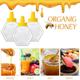 64 Pcs 7 oz Honey Squeeze Bottle Plastic Empty Beehive Bottle Jar with Spout Lid Clear Refillable Honey Containers for Condiment Storing and Dispensing Dispenser (Hexagon)