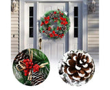Christmas Wreath, Door Wreath Christmas Christmas Decoration Wreath Christmas Garland with Balls Handmade Christmas Garland Decoration Wreath-32cm