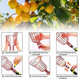 Metal Fruit Picker with Claw, Metal Fruit Picking Tool, Gardening Tools for Harvesting Apples, Citrus, Pears, Peaches
