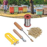 Beekeeping Starter Tools Kit Wire Embedder Beehive Wire Tensioner with Copper Eyelets Iron Wires