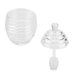 265ml Transparent Beehive shaped Honey Jar with Dripper Stick for Storing and Dispensing Honey