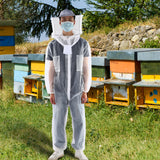 Anti Bee Biting Transparent One Piece Nylon Mesh Beekeeping Suit Bee Clothing Clothes Supplies(XL )