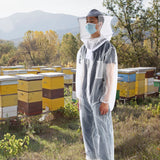 Anti Bee Biting Transparent One Piece Nylon Mesh Beekeeping Suit Bee Clothing Clothes Supplies(XL )