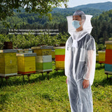 Anti Bee Biting Transparent One Piece Nylon Mesh Beekeeping Suit Bee Clothing Clothes Supplies(XL )