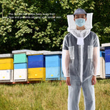 Anti Bee Biting Transparent One Piece Nylon Mesh Beekeeping Suit Bee Clothing Clothes Supplies(XL )