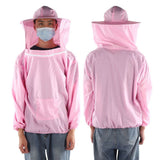 Outdoor Beekeeping Protective Veil Jacket Breathable Bee Suit Beekeeper Supplies AccessoryPink