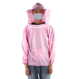 Outdoor Beekeeping Protective Veil Jacket Breathable Bee Suit Beekeeper Supplies AccessoryPink