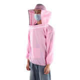 Outdoor Beekeeping Protective Veil Jacket Breathable Bee Suit Beekeeper Supplies AccessoryPink