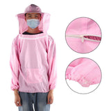 Outdoor Beekeeping Protective Veil Jacket Breathable Bee Suit Beekeeper Supplies AccessoryPink