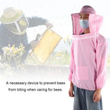 Outdoor Beekeeping Protective Veil Jacket Breathable Bee Suit Beekeeper Supplies AccessoryPink