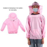 Outdoor Beekeeping Protective Veil Jacket Breathable Bee Suit Beekeeper Supplies AccessoryPink