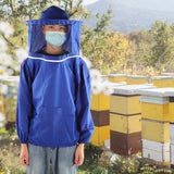 Outdoor Beekeeping Protective Veil Jacket Breathable Bee Suit Beekeeper Supplies AccessoryBlue