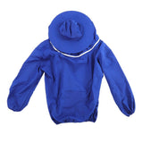 Outdoor Beekeeping Protective Veil Jacket Breathable Bee Suit Beekeeper Supplies AccessoryBlue