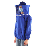 Outdoor Beekeeping Protective Veil Jacket Breathable Bee Suit Beekeeper Supplies AccessoryBlue