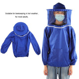Outdoor Beekeeping Protective Veil Jacket Breathable Bee Suit Beekeeper Supplies AccessoryBlue