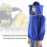 Outdoor Beekeeping Protective Veil Jacket Breathable Bee Suit Beekeeper Supplies AccessoryBlue