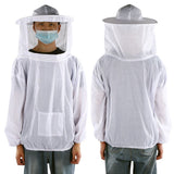 Outdoor Beekeeping Protective Veil Jacket Breathable Bee Suit Beekeeper Supplies AccessoryWhite