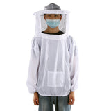 Outdoor Beekeeping Protective Veil Jacket Breathable Bee Suit Beekeeper Supplies AccessoryWhite