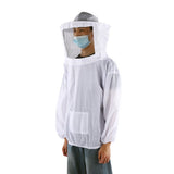 Outdoor Beekeeping Protective Veil Jacket Breathable Bee Suit Beekeeper Supplies AccessoryWhite