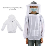 Outdoor Beekeeping Protective Veil Jacket Breathable Bee Suit Beekeeper Supplies AccessoryWhite
