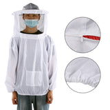 Outdoor Beekeeping Protective Veil Jacket Breathable Bee Suit Beekeeper Supplies AccessoryWhite
