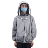 Beekeeping Protective Veil Jacket Bee Suit Smock with Double Zippers Beekeeper AccessoryGray