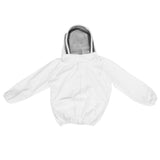 Beekeeping Protective Veil Jacket Bee Suit Smock with Double Zippers Beekeeper AccessoryWhite